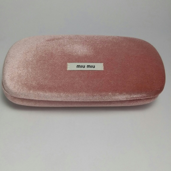 Miu Miu Accessories - MIU MIU Pink Velour Hard Clam Hinge Case SUNGLASSE